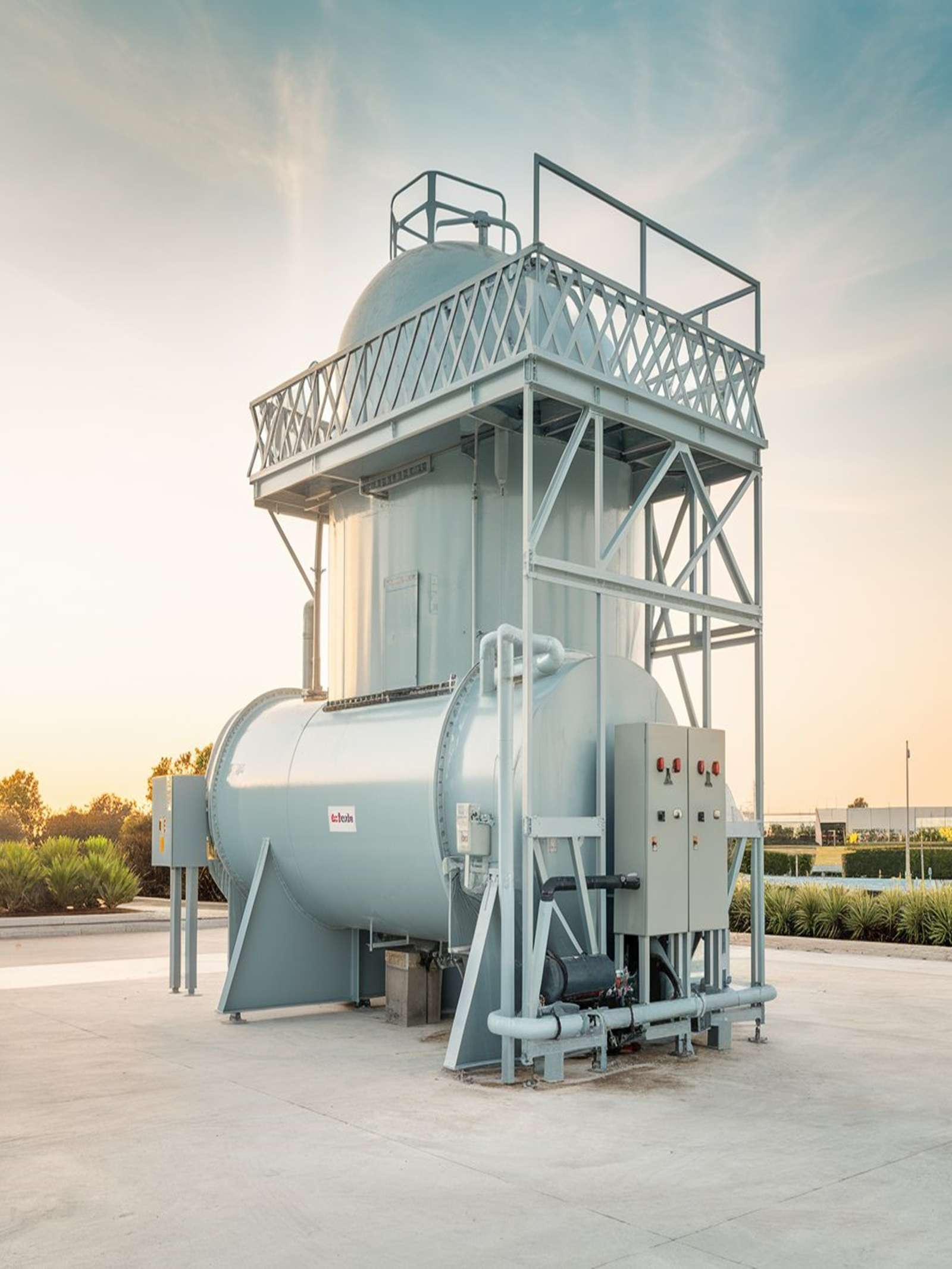 Image of a Industrial Wet Scrubber in a clean background. Strojni