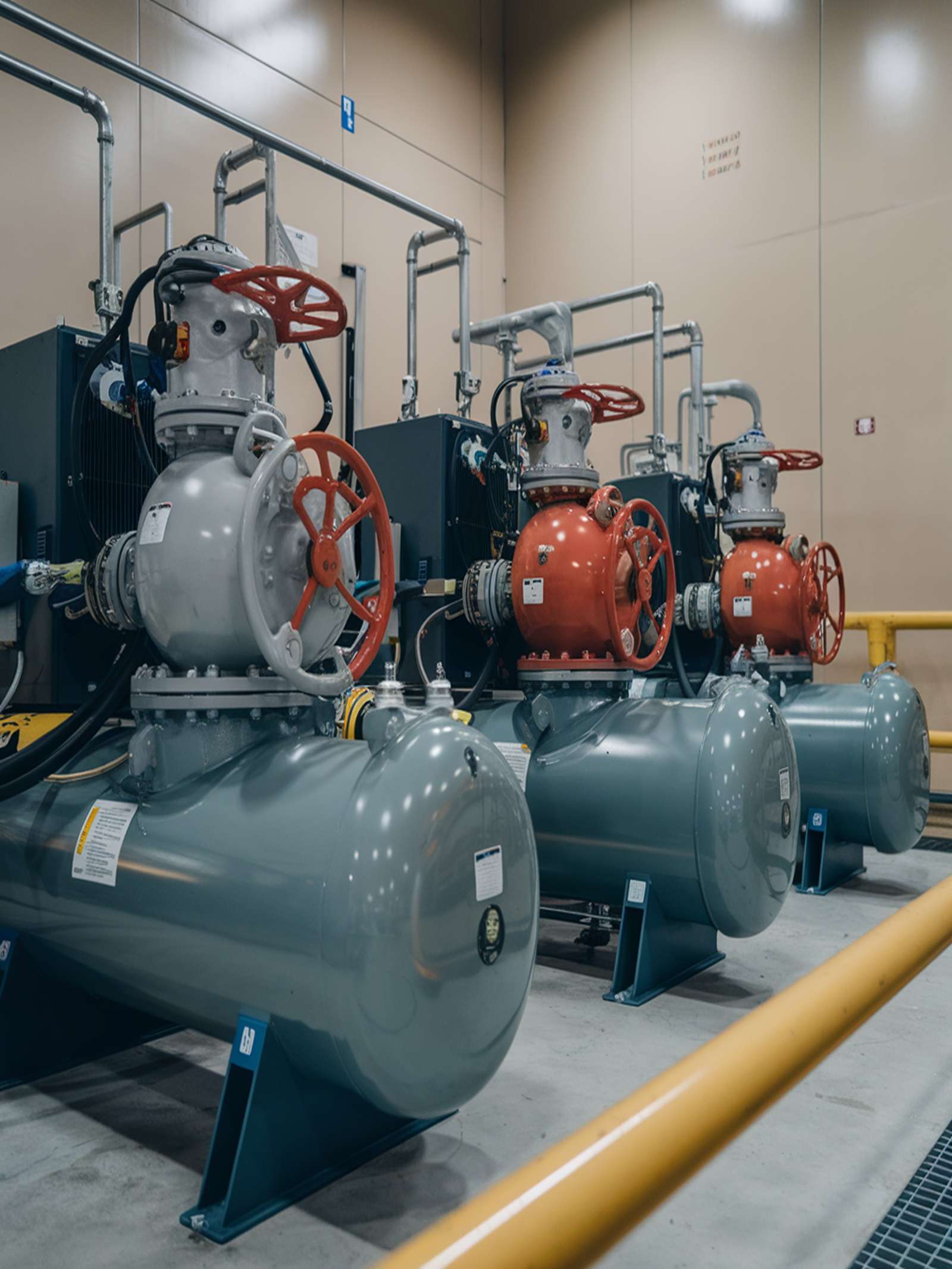 Image of a Industrial Compressors in a clean background. Strojni