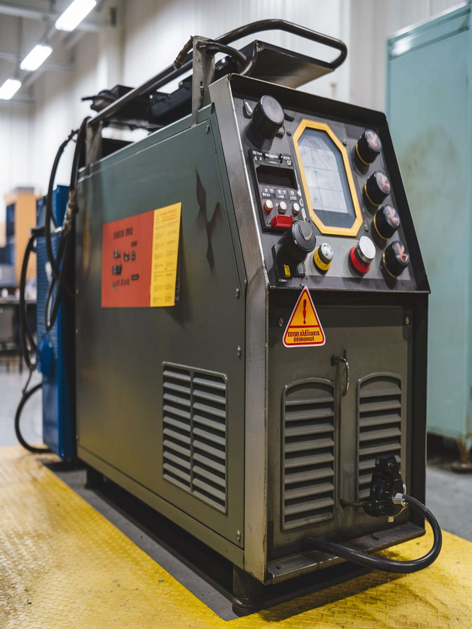 Image of an industrial welding machine in a clean background